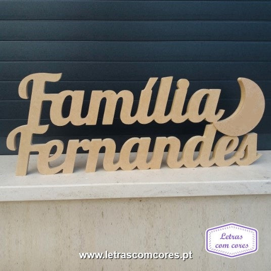 Família Personalizada com lua (MDF)