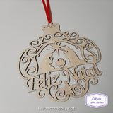 Presépio "Feliz Natal" (Placa para Porta)