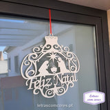 Presépio "Feliz Natal" (Placa para Porta)