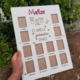 Moldura 1 ano - 12 Meses - Com Nome e Dados Nascimento