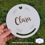 Circulo Simples com Coração e Folhas