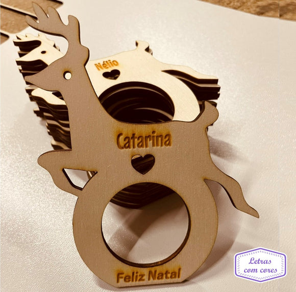 Bola Natal - Marcador de Mesa / Porta Guardanapo - Rena