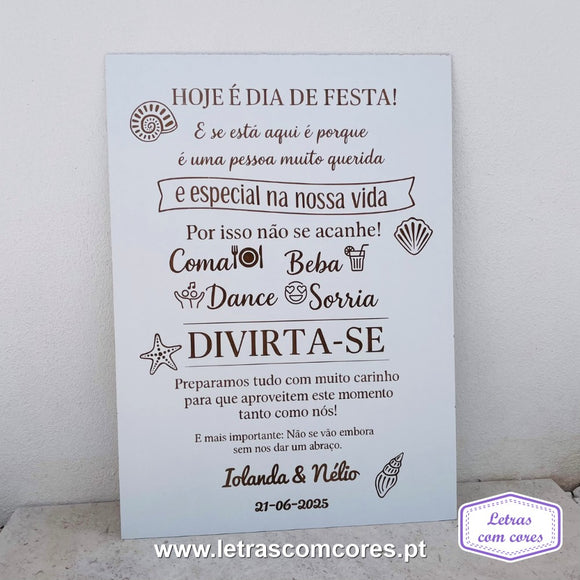 Placa Retangular Vertical - Modelo 2