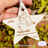 Bola Natal - Neste natal bate mais um coração - com Nome e Ano