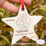 Bola Natal - Neste natal bate mais um coração - Modelo 2 - com Nome e Ano