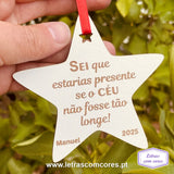 Bola Natal - Sei que estarias presente se o céu não fosse tão longe - com Nome e Ano