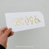 Aberto Fechado WC em Acrílio - Modelo 1