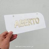 Aberto Fechado WC em Acrílio - Modelo 1
