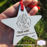 Bola Natal - Neste natal bate mais um coração - Modelo 2 - com Ano