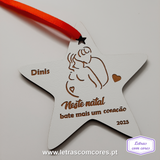 Bola Natal - Neste natal bate mais um coração - com Nome e Ano