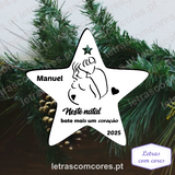 Bola Natal - Neste natal bate mais um coração - com Nome e Ano