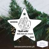 Bola Natal - Neste natal bate mais um coração - Modelo 2 - com Nome e Ano