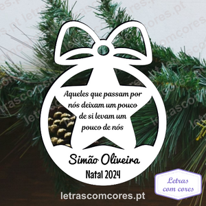 Bola Natal com Laço - Com Frase Personalizável