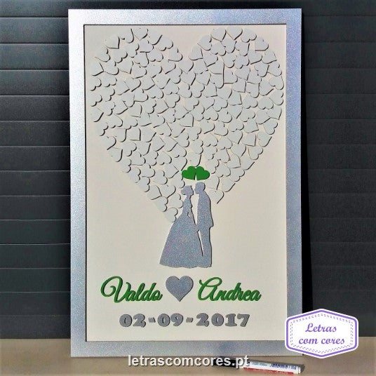 Noivos com Corações em forma de coração