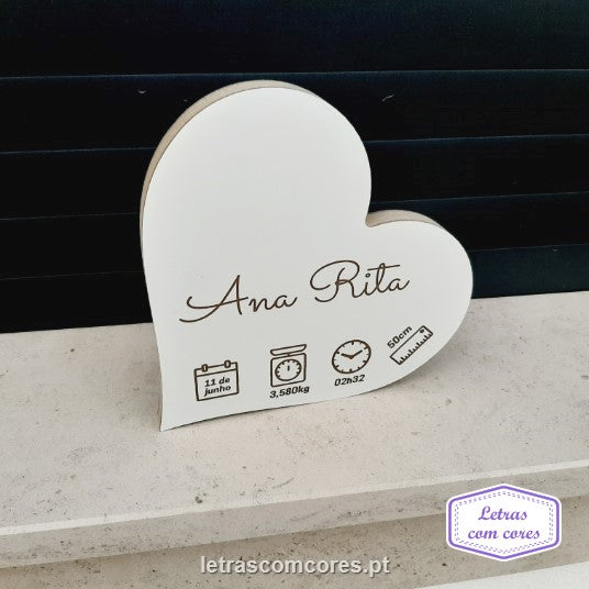 Coração com Dados Nascimento