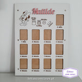 Moldura 1 ano - 12 Meses (12 + 1 Mês) com Minnie - Com Nome e Dados Nascimento