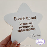 Estrela com Frase ou Dedicatória